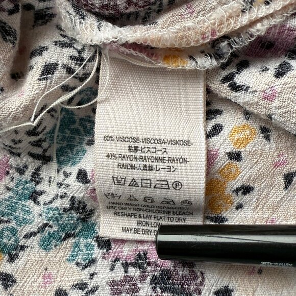 Free People Miss Right Dress Floral Print Tie Sleeves Cutout Detail Sz M - Picture 5 of 7